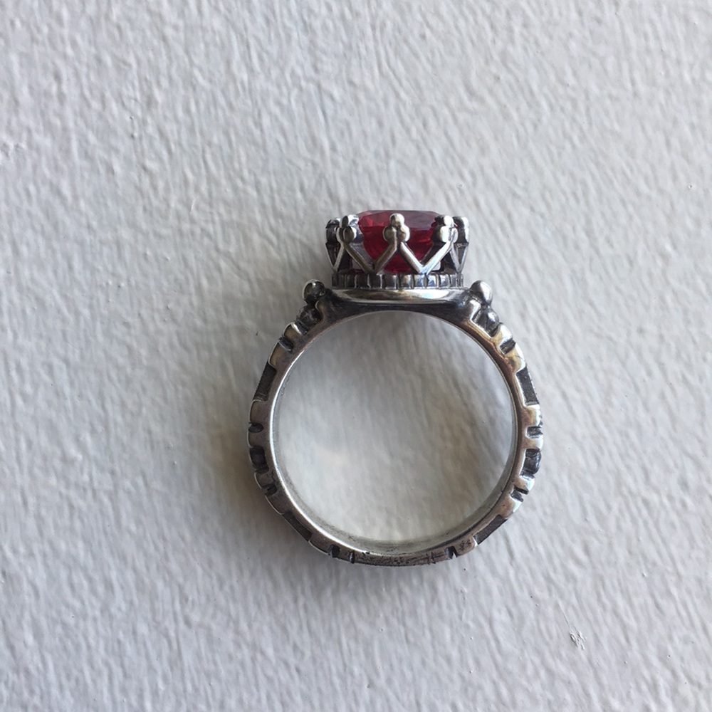 Antique Style Ruby And Silver Ring - image 5